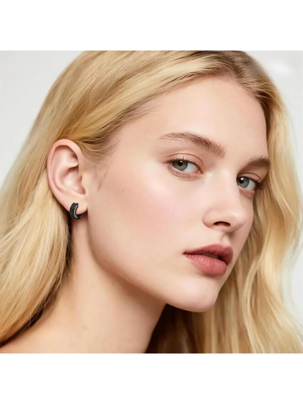Stylish Black Viking Hoop Earrings for Men | Nordic Runes Huggie with CZ Stone